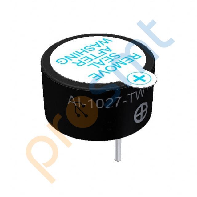 AI-1027-TWT-3V-R AUDIO MAGNETIC INDICATOR 2-5V TH - ALARM, BUZZER, SIREN