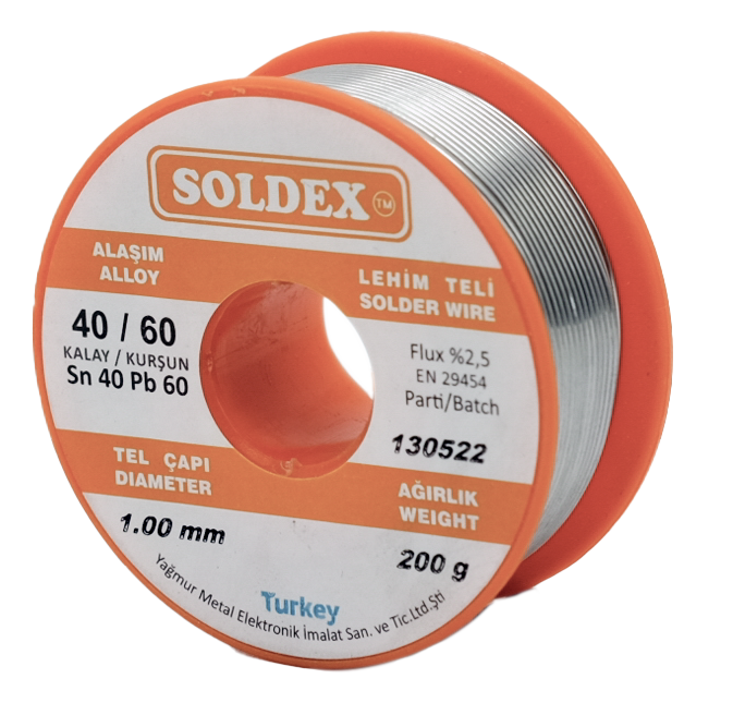 Soldex 1mm Sn60 Pb40 Lehim Teli 200gr