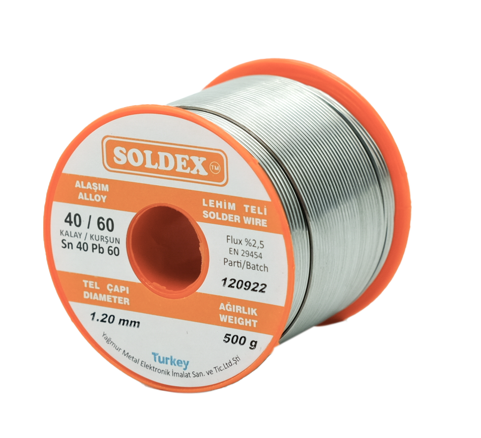 Soldex 1.20mm Lehim Teli Sn40 Pb60 500 gr.