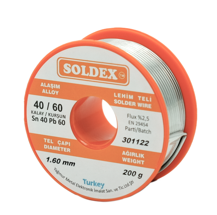 Soldex 1.60mm Sn40 Pb60 Lehim Teli 200gr